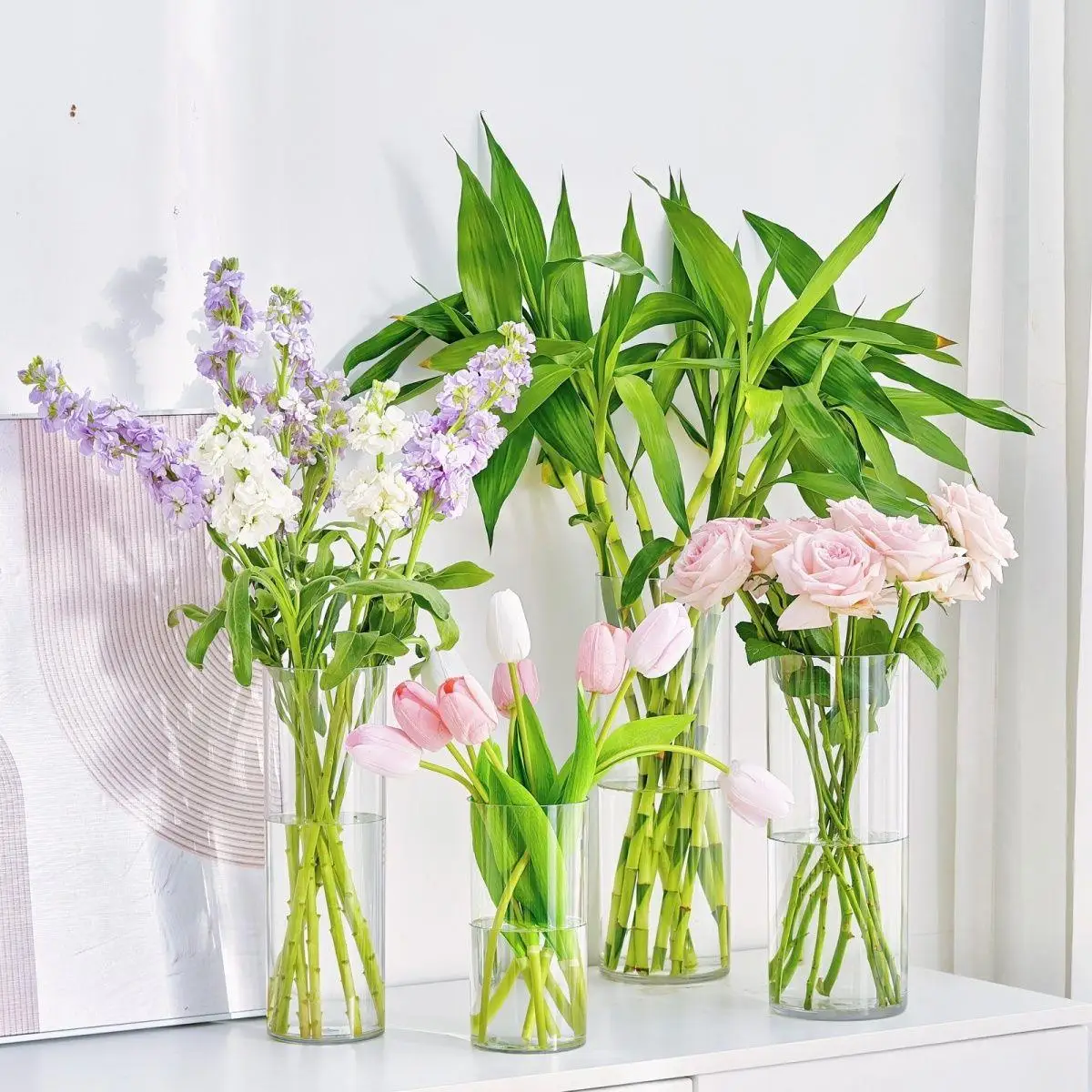 Shatterproof Plastic Vases Clear Hydroponic Decoration Flowerpot Tall Large Cylinder Flower Vase Awakening Flower Bucket
Shatterproof Plastic Vases Clear Hydroponic Decoration Flowerpot Tall Large Cylinder Flower Vase Awakening Flower Bucket