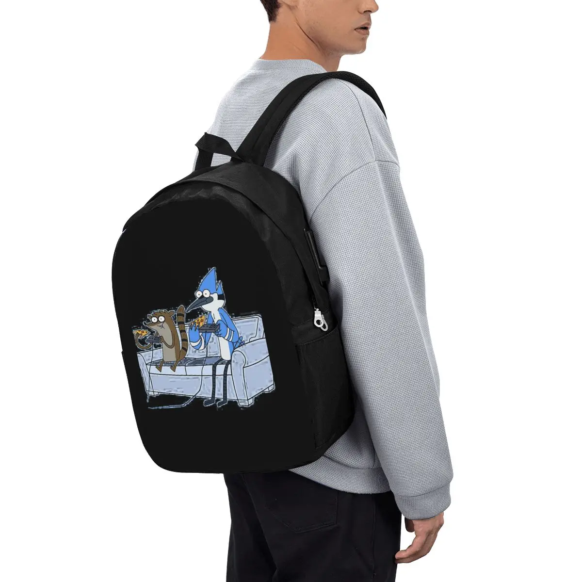 Mordecai And Rigby Pizza And Video Games Backpack Travel Notebook Bag Computer College Student School Bag Laptop Shoulder Bags
Mordecai And Rigby Pizza And Video Games Backpack Travel Notebook Bag Computer College Student School Bag Laptop Shoulder Bags