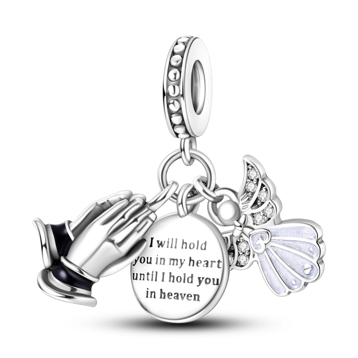 925 Sterling Silver Praying Hand Angel Wing Charm Memorial Dangle Bead Fit Bracelets Religious Remembrance Women Jewelry Gift
925 Sterling Silver Praying Hand Angel Wing Charm Memorial Dangle Bead Fit Bracelets Religious Remembrance Women Jewelry Gift