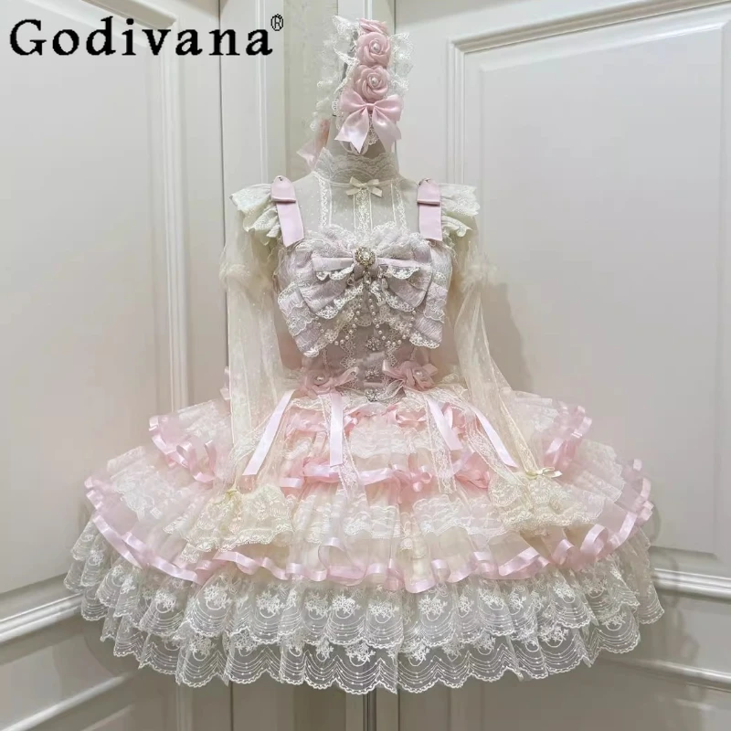 Original Pink Lolita Princess Sling Dress JSK Summer New Girls Sweet Elegant Slim Fit Sleeveless Dress Women Wedding Dresses
Original Pink Lolita Princess Sling Dress JSK Summer New Girls Sweet Elegant Slim Fit Sleeveless Dress Women Wedding Dresses