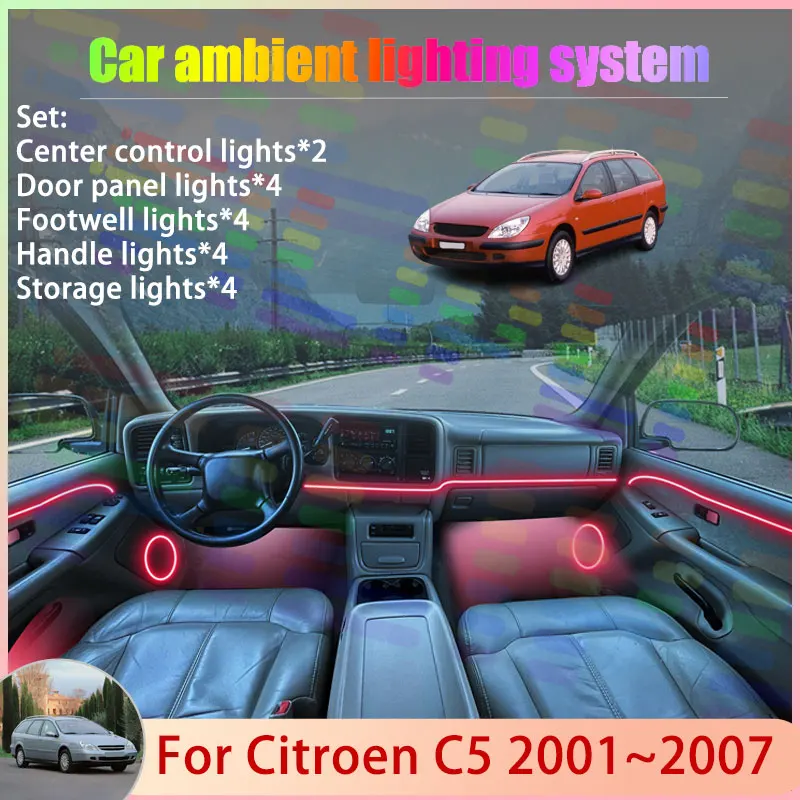 For Citroën C5 Citroen 2001~2007 DC DE 2002 2/18 in 1 Car Atmosphere Light Lamp RGB Shade Ensemble Streamer Atmosphere Set Auto
For Citroën C5 Citroen 2001~2007 DC DE 2002 2/18 in 1 Car Atmosphere Light Lamp RGB Shade Ensemble Streamer Atmosphere Set Auto
