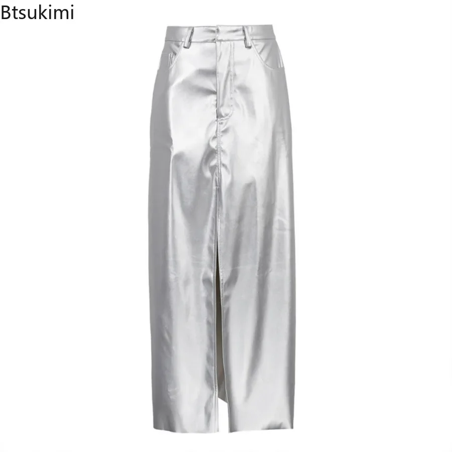 2025 Women's Elegant Long Skirt Split PU Leather Slim Fashion Spring Autumn Female Silver Skirt Office Ladies Chic Trend Dress
2025 Women's Elegant Long Skirt Split PU Leather Slim Fashion Spring Autumn Female Silver Skirt Office Ladies Chic Trend Dress