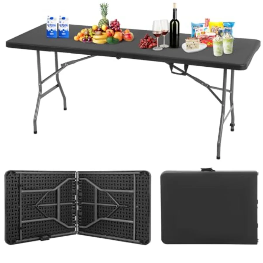 Outdoor 6 FT Folding Camping Table Plastic Table Portable Square Height Dining Table Perfect for Picnics Parties and Camping Bl
Outdoor 6 FT Folding Camping Table Plastic Table Portable Square Height Dining Table Perfect for Picnics Parties and Camping Bl
