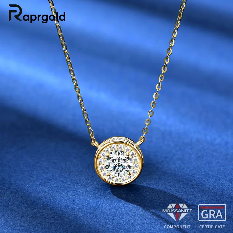 RAPRGOLD GRA Certified 6.5mm Moissanite Round Pendant Necklaces for Women S925 Sterling Silver Chains Wedding Fine Jewelry Gifts
RAPRGOLD GRA Certified 6.5mm Moissanite Round Pendant Necklaces for Women S925 Sterling Silver Chains Wedding Fine Jewelry Gifts