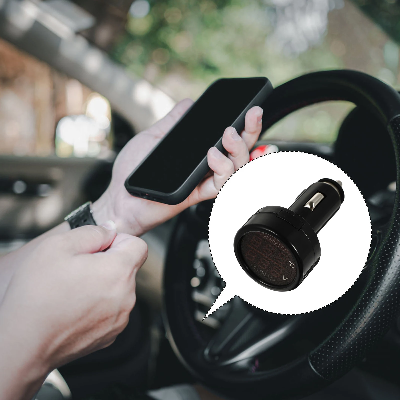 2in1 Two Color Voltmeter Thermometer Car Temperature Gauge USB Lighter Black Blue Red LED Plastic Metal 40x75mm Precise Monitor
2in1 Two Color Voltmeter Thermometer Car Temperature Gauge USB Lighter Black Blue Red LED Plastic Metal 40x75mm Precise Monitor