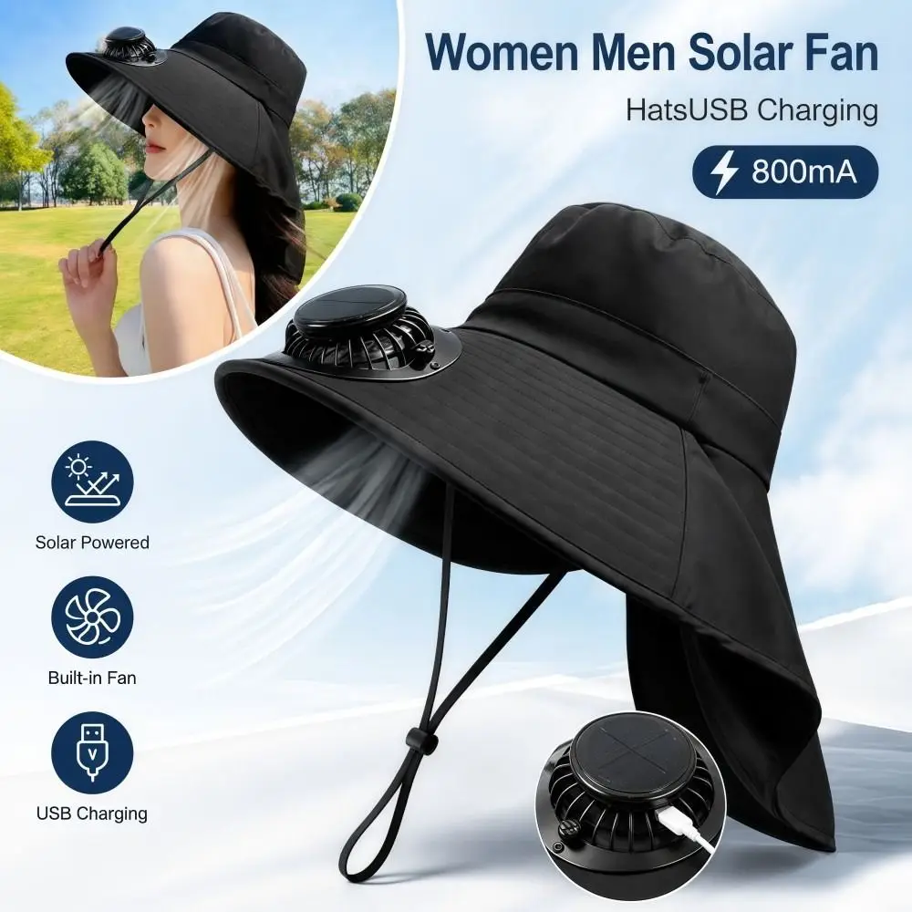 USB Charging Women Men Solar Fan Hats 800 MAh Adjustable Bucket Hat Full Wrap UV Protection Work Sun Hat Summer Outdoor
USB Charging Women Men Solar Fan Hats 800 MAh Adjustable Bucket Hat Full Wrap UV Protection Work Sun Hat Summer Outdoor