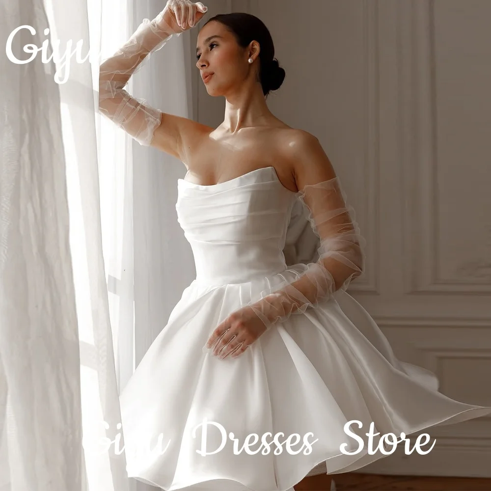 Giyu Princess A-line Strapless Short Wedding Dresses Pleat Mini-Length Ruffle Bridal Gown Vestidos De Novia Customized 2025
Giyu Princess A-line Strapless Short Wedding Dresses Pleat Mini-Length Ruffle Bridal Gown Vestidos De Novia Customized 2025