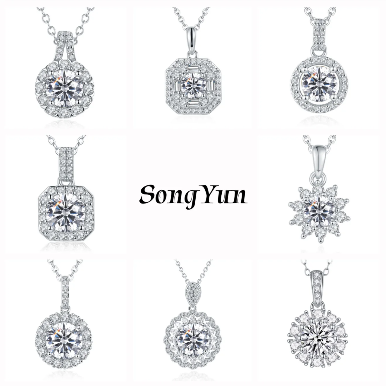 SY Brand Jewelry 925 Sterling Silver Necklace D Color VVS Moissanite Diamond Chain Necklaces Women Rhodium Plated Pendant Jewel
SY Brand Jewelry 925 Sterling Silver Necklace D Color VVS Moissanite Diamond Chain Necklaces Women Rhodium Plated Pendant Jewel