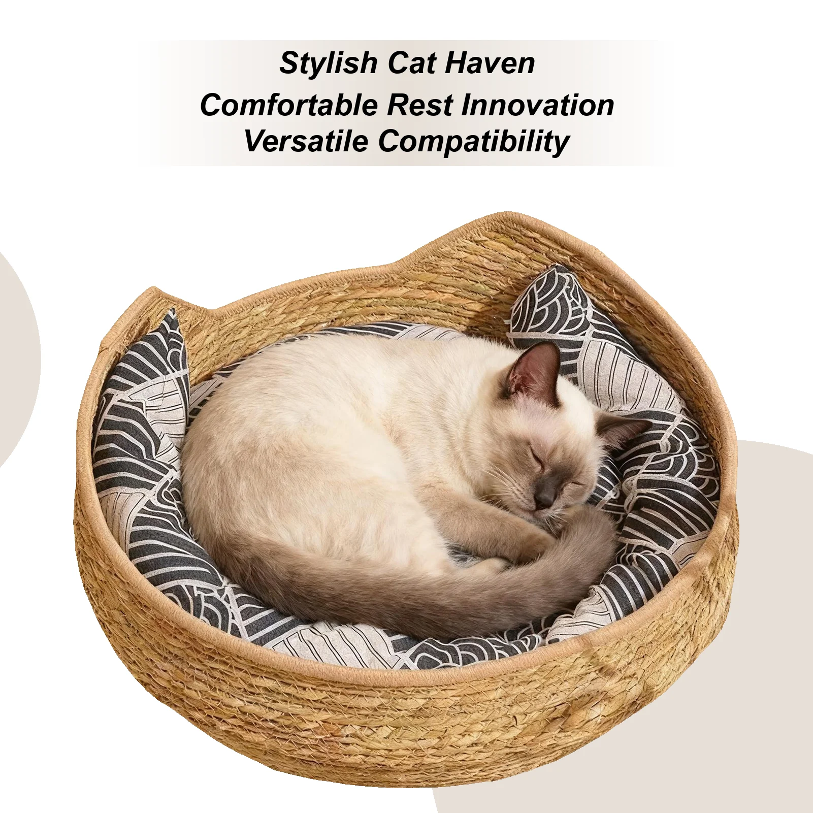 Cat Sleeping Bed With Cushion And Pillow Woven Comfortable Kitten Furniture Cat Mat Bed For Indoor Outdoor Winter Travel Car
Cat Sleeping Bed With Cushion And Pillow Woven Comfortable Kitten Furniture Cat Mat Bed For Indoor Outdoor Winter Travel Car