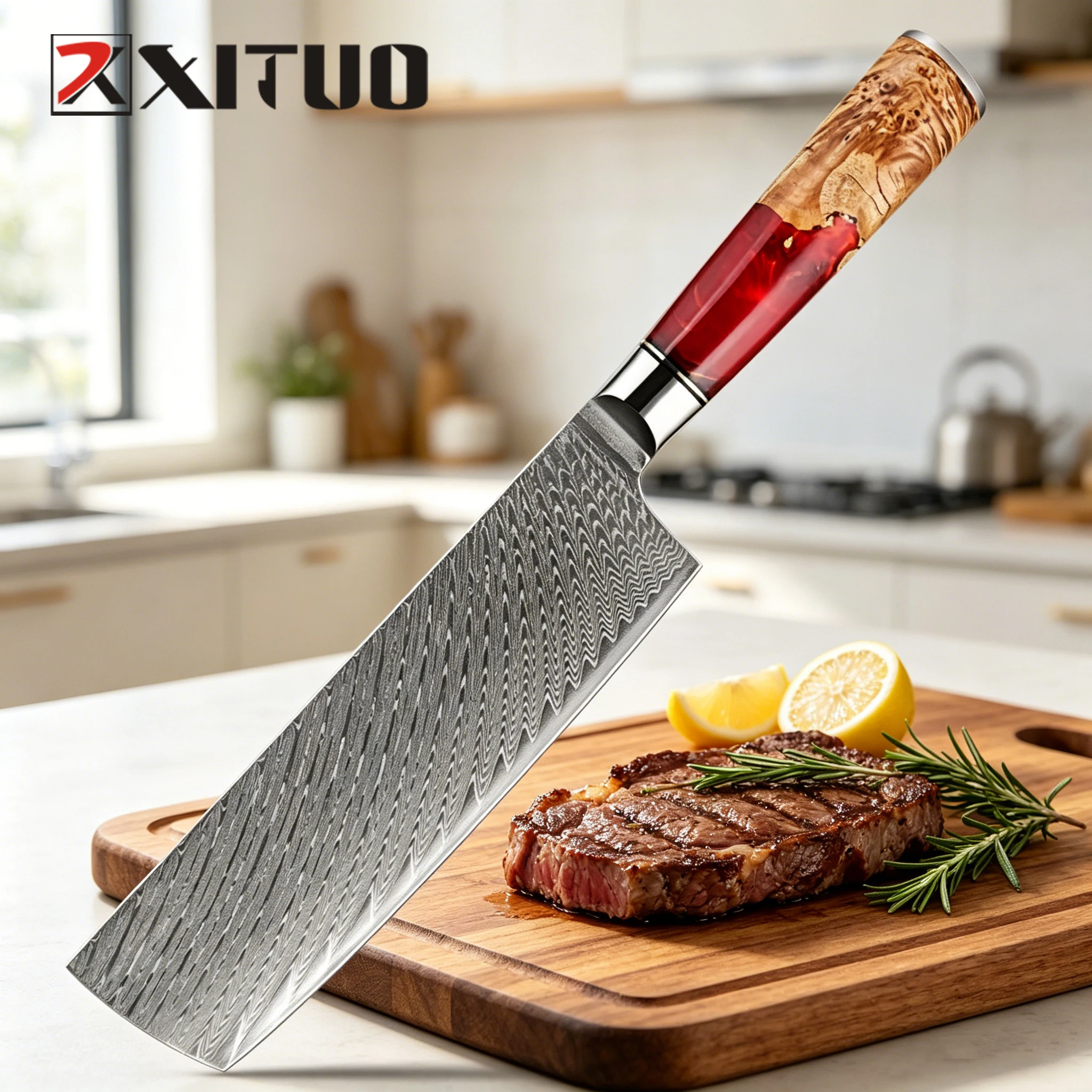 XITUO Damascus Nakiri Knife 7 Inch Sharp Edge Damascus Steel Chef Knife Ergonomic Hander 67-Layer Forged Blade Kitchen Knife
XITUO Damascus Nakiri Knife 7 Inch Sharp Edge Damascus Steel Chef Knife Ergonomic Hander 67-Layer Forged Blade Kitchen Knife