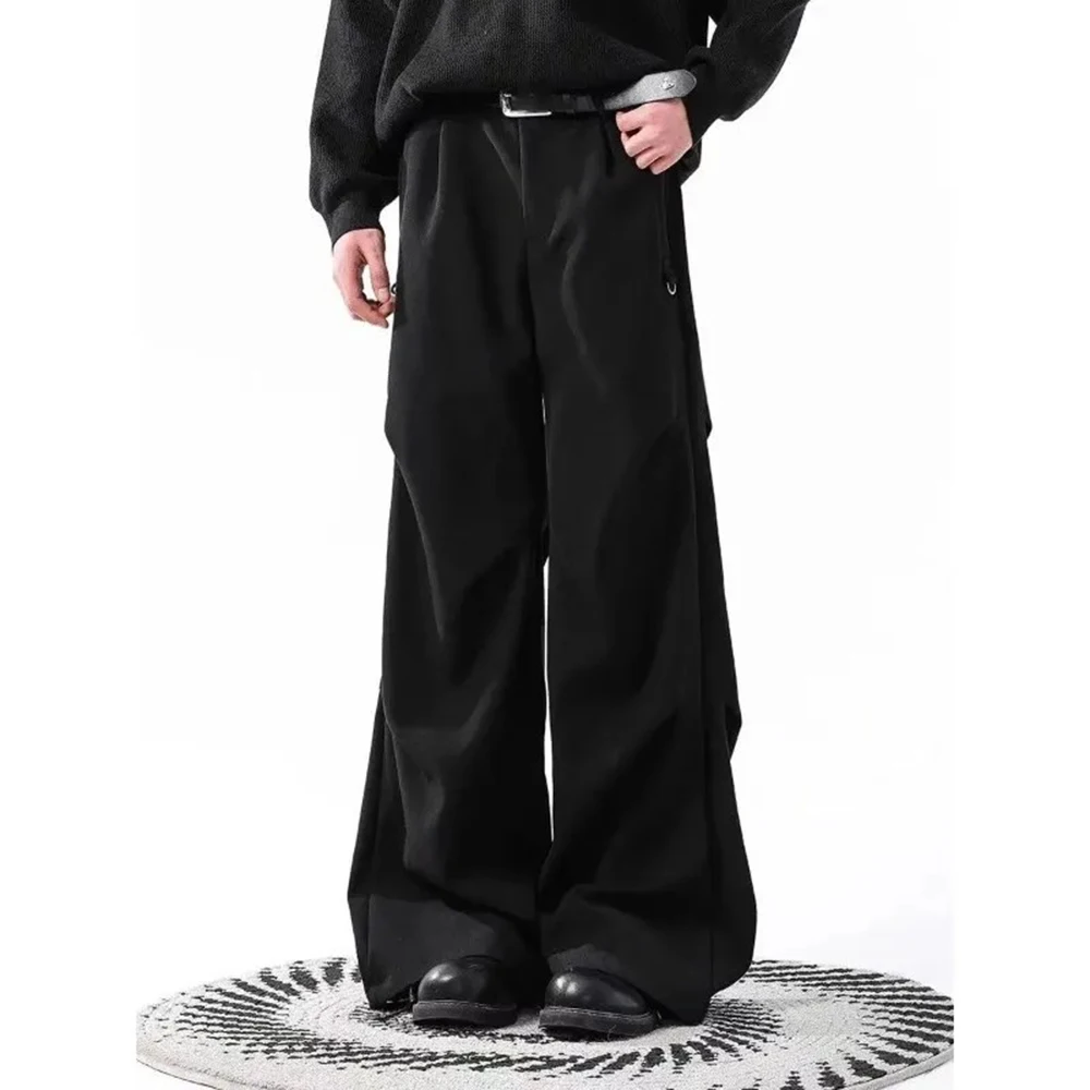 Mens Pants Pleated Micro-Flared Classic Casual Pants Spring Streetwear Fashion Plain Straight Pants Men'S Clothing 2025 New
Mens Pants Pleated Micro-Flared Classic Casual Pants Spring Streetwear Fashion Plain Straight Pants Men'S Clothing 2025 New