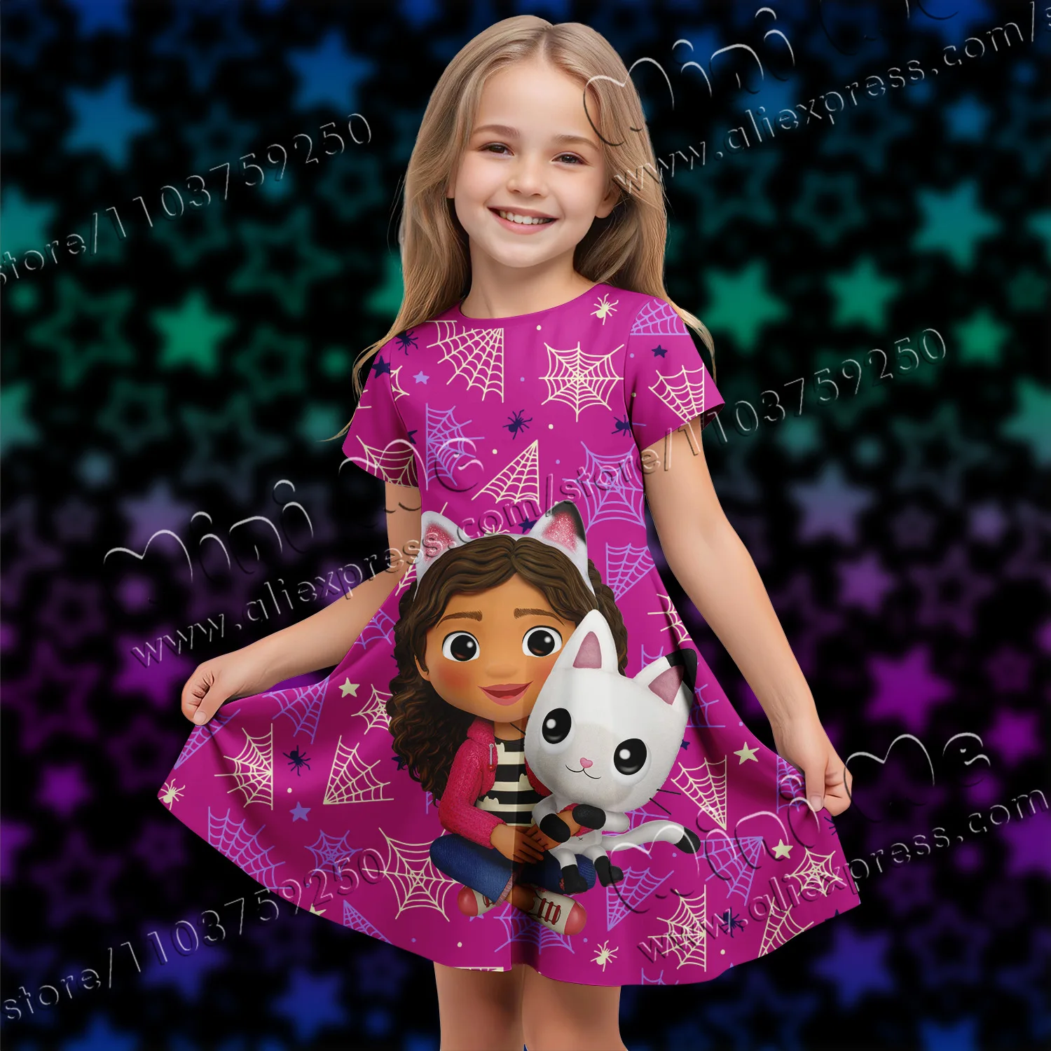 MINISO авторизованные блестки 3d печать Gabby Dollhouse Хэллоуин Элегантные платья Одежда для девочек платье праздничное платье 2024 дети
MINISO авторизованные блестки 3d печать Gabby Dollhouse Хэллоуин Элегантные платья Одежда для девочек платье праздничное платье 2024 дети