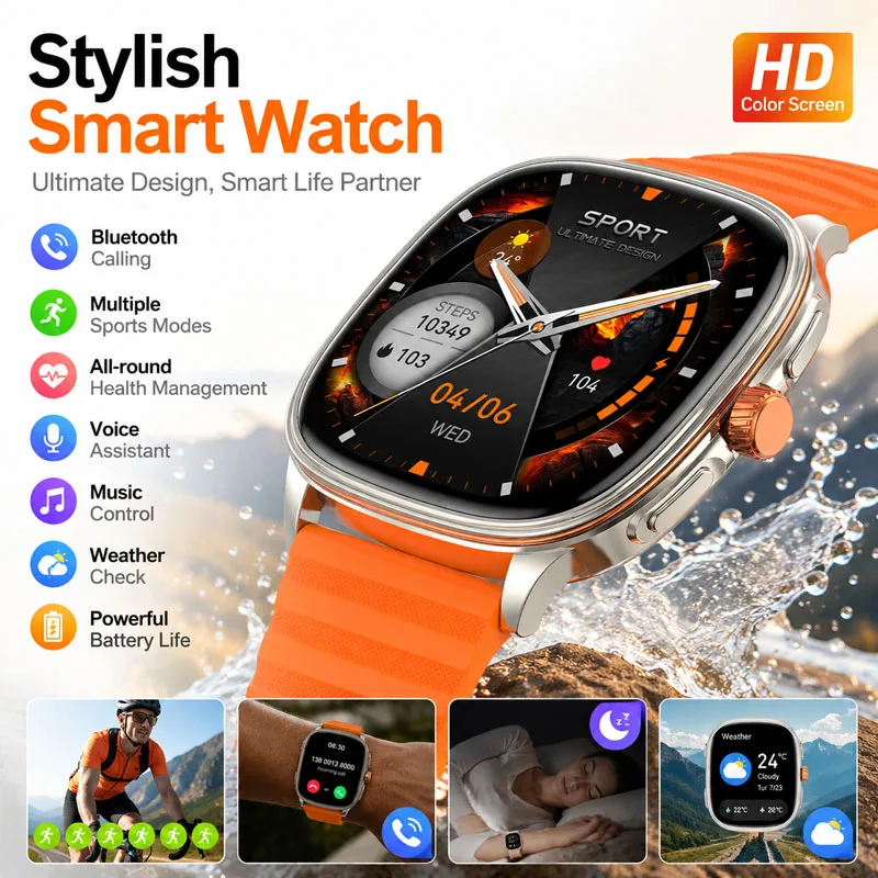 2026New Stylish Smart Watch 1.73" HD Screen Voice All-Round Health Management Music Weather Sports Modes IP68 Smart Watch
2026New Stylish Smart Watch 1.73" HD Screen Voice All-Round Health Management Music Weather Sports Modes IP68 Smart Watch