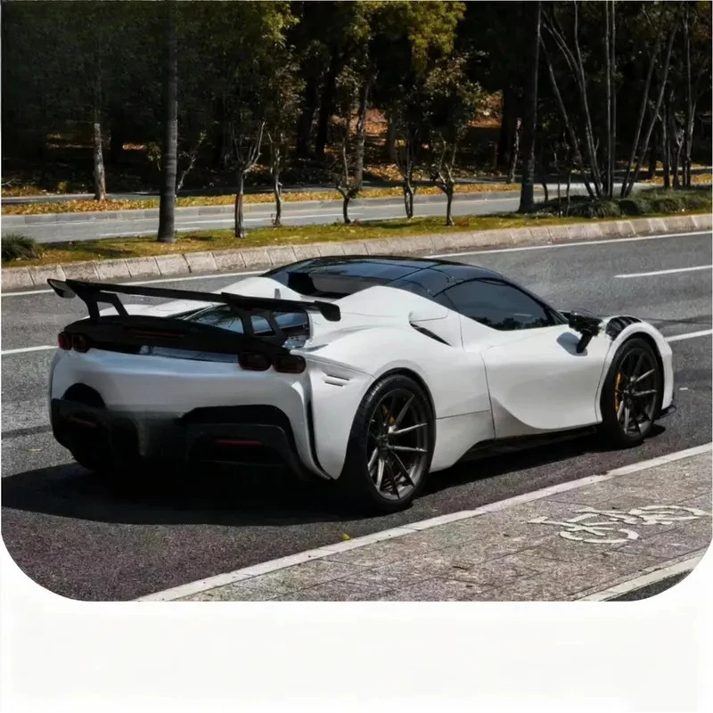 Dry Carbon Fiber Rear Wing Spoiler Perfect Fit Conversion Kit For SF90