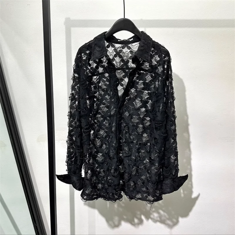 High-grade vintage hollow-holed long-sleeved shirt 2023 new dark design four-leaf clover jacquard shirt
High-grade vintage hollow-holed long-sleeved shirt 2023 new dark design four-leaf clover jacquard shirt