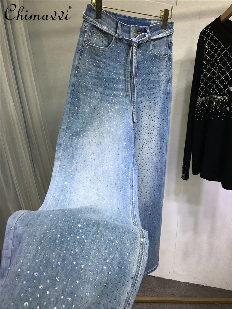 European Heavy Rhinestone Jeans Women Spring Autumn New Fashion High Waist Straight Pants Slim Light Blue Outerwear Long Pants
European Heavy Rhinestone Jeans Women Spring Autumn New Fashion High Waist Straight Pants Slim Light Blue Outerwear Long Pants