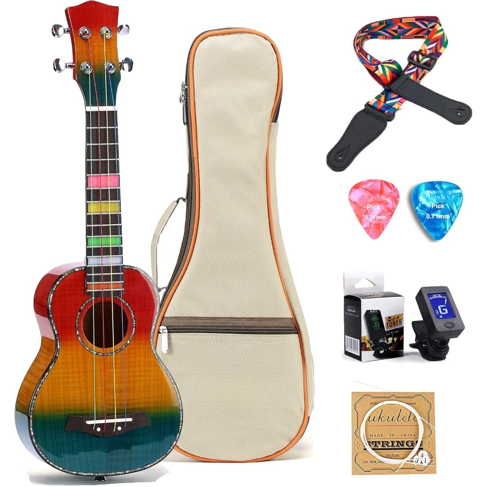 23-Inch Ukulele, with Case, Tuner, Strap, Extra Strings, Picks, High-gloss Concert Ukuleles for Adults and Beginners, Ukulele
23-Inch Ukulele, with Case, Tuner, Strap, Extra Strings, Picks, High-gloss Concert Ukuleles for Adults and Beginners, Ukulele
