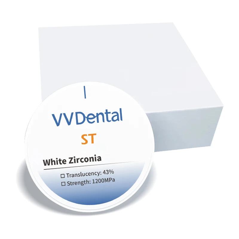 VVDental ST Super Translucent White Zirconia CAD CAM 98mm Dental Lab Materia White Zirconia Ceramic Block
VVDental ST Super Translucent White Zirconia CAD CAM 98mm Dental Lab Materia White Zirconia Ceramic Block