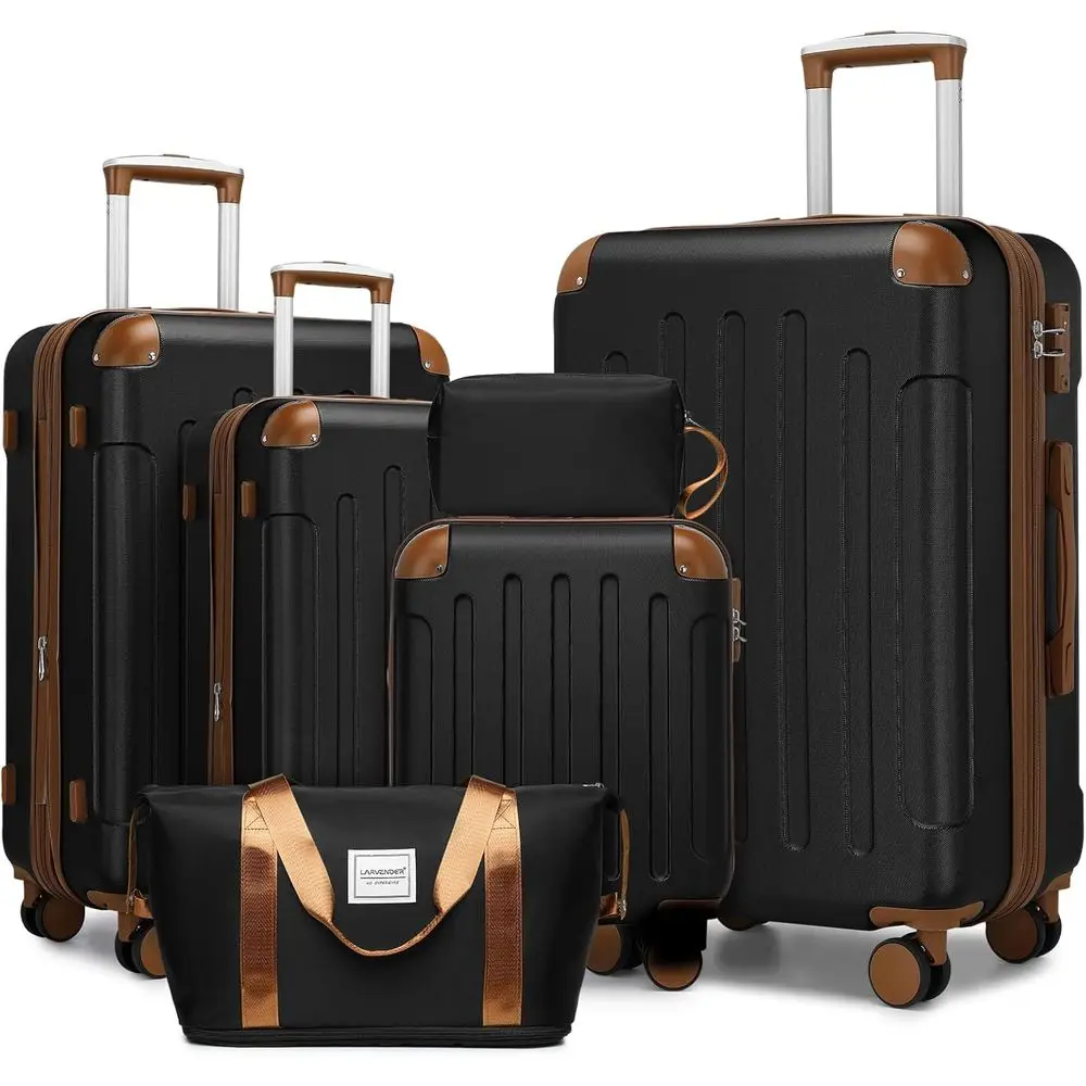 6-Piece Expandable Hard Shell Suitcase Set with TSA Lock and Double Spinner Wheels - Black & Brown
6-Piece Expandable Hard Shell Suitcase Set with TSA Lock and Double Spinner Wheels - Black & Brown
