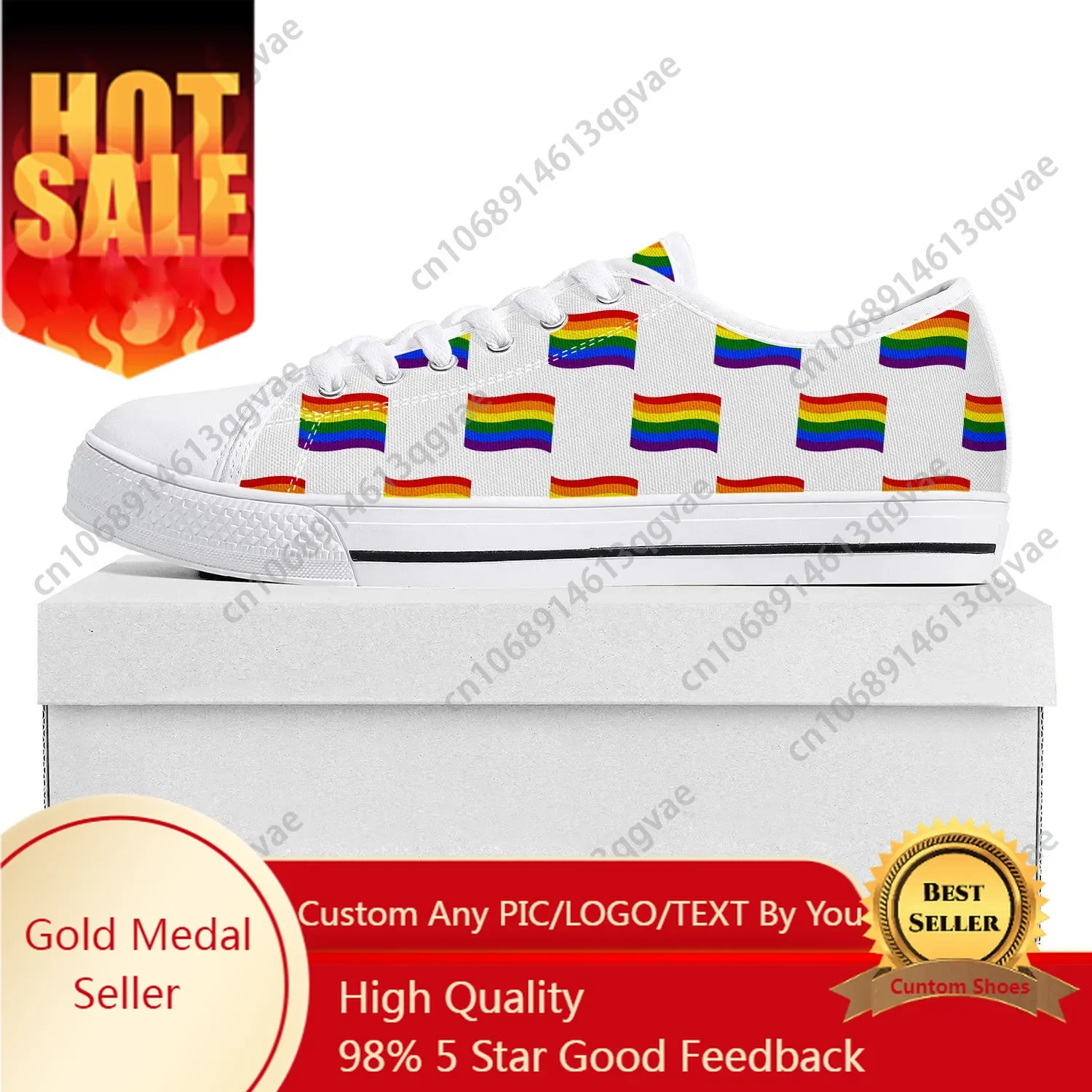 Rainbow Flag Pattern Low Top High Quality Sneakers Mens Womens Teenager Canvas Sneaker Prode Casual Couple Shoes Custom Shoe
Rainbow Flag Pattern Low Top High Quality Sneakers Mens Womens Teenager Canvas Sneaker Prode Casual Couple Shoes Custom Shoe