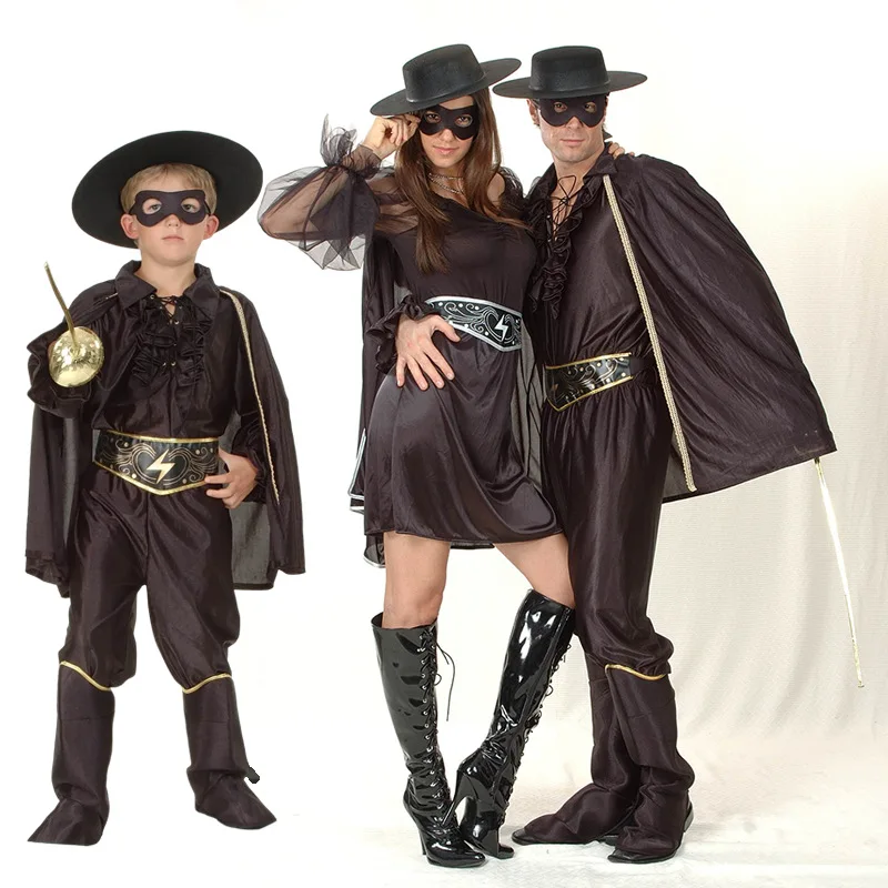 Adult Halloween Zorro Costume Children's Day Cosplay Assassin Parent-child Dress Up Carnival Chivalry Performance Costumes
Adult Halloween Zorro Costume Children's Day Cosplay Assassin Parent-child Dress Up Carnival Chivalry Performance Costumes