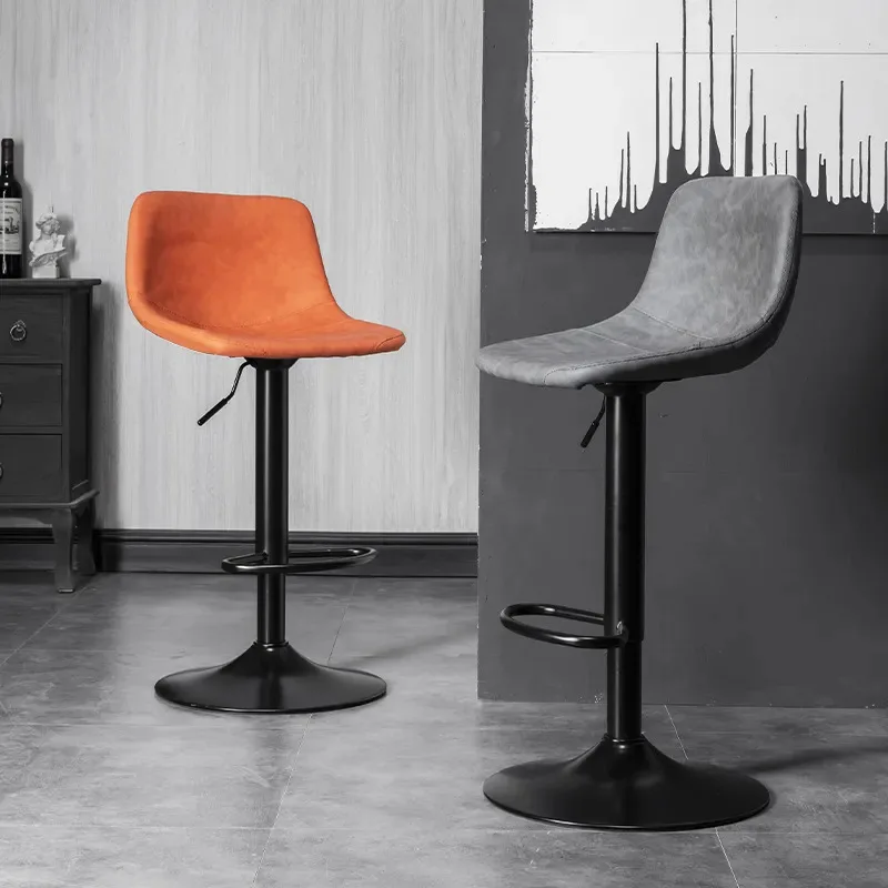 #Modern Adjustable Swivel Bar Stool with Faux Leather Seat & Black Metal Base
#Modern Adjustable Swivel Bar Stool with Faux Leather Seat & Black Metal Base
