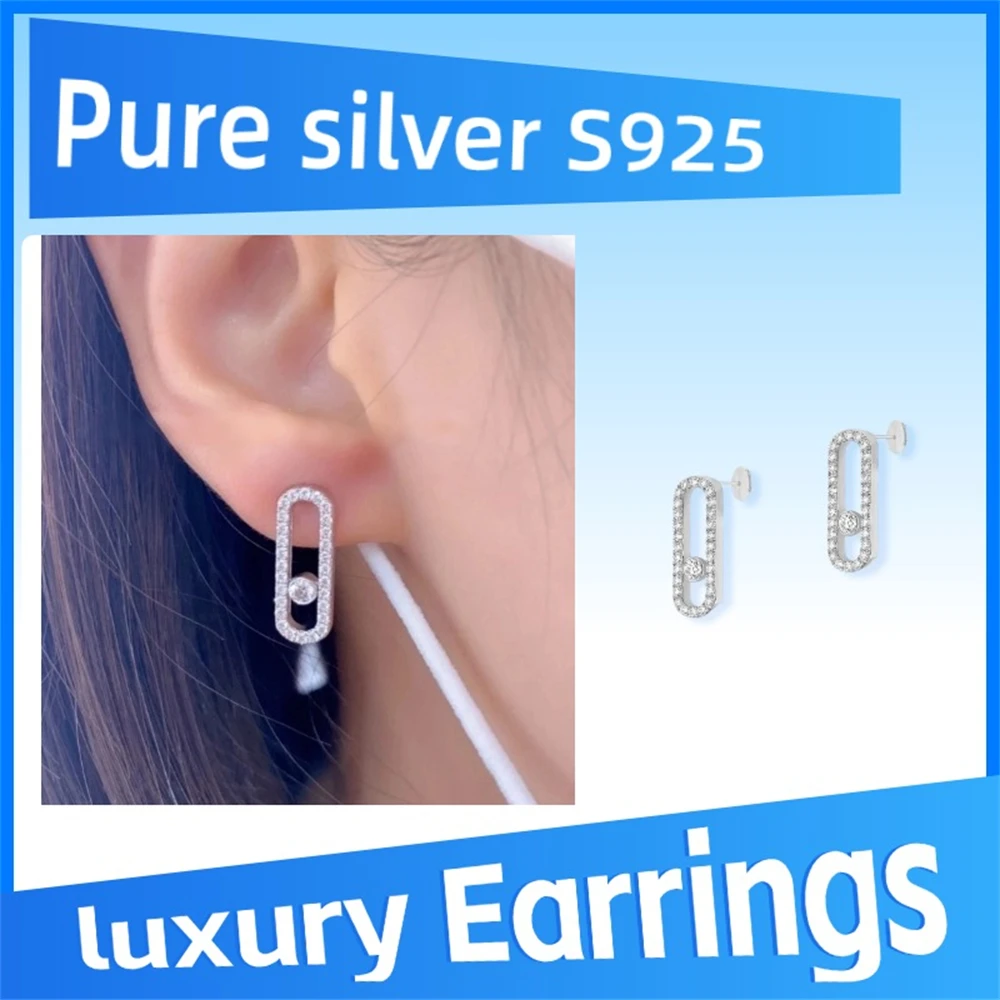 Pure 925 Sterling Silver MOVE UNO Pave Diamond Stud Earrings Exquisite fashion jewelry personalized party luxury accessories
Pure 925 Sterling Silver MOVE UNO Pave Diamond Stud Earrings Exquisite fashion jewelry personalized party luxury accessories