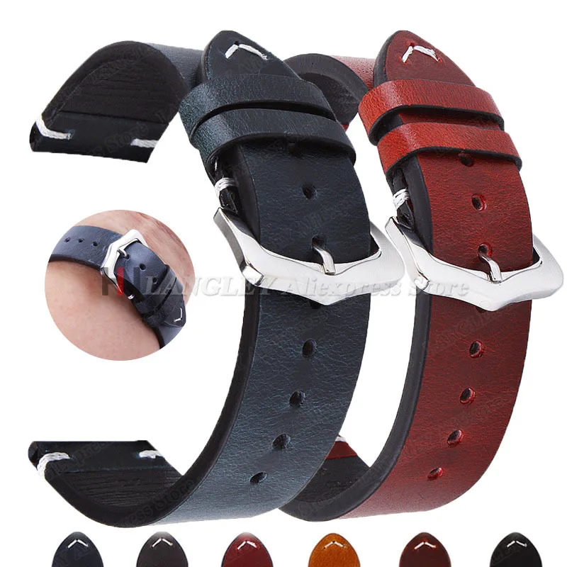 Vintage Oil Wax Leather Watch Strap 18mm 19mm 20mm 21mm 22mm 24mm Universal Cowhide Watchband Accessories Pin Buckle for Seiko
Vintage Oil Wax Leather Watch Strap 18mm 19mm 20mm 21mm 22mm 24mm Universal Cowhide Watchband Accessories Pin Buckle for Seiko