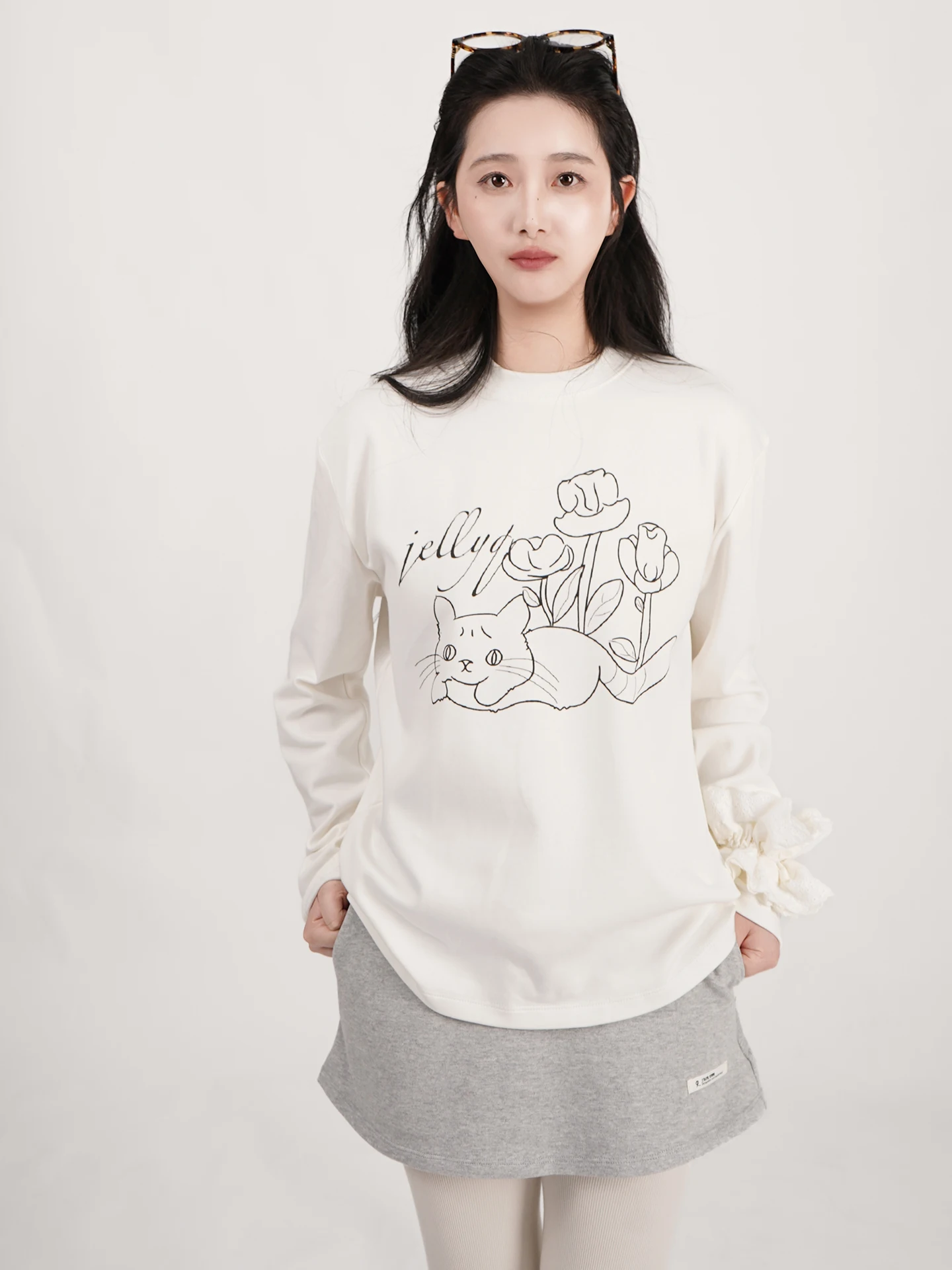 JELLY Q Original Fun Long Sve T-irt Женская свободная повседневная футболка из хлопкового материала, базовый слой, внутренняя одежда, осень-зима
JELLY Q Original Fun Long Sve T-irt Женская свободная повседневная футболка из хлопкового материала, базовый слой, внутренняя одежда, осень-зима