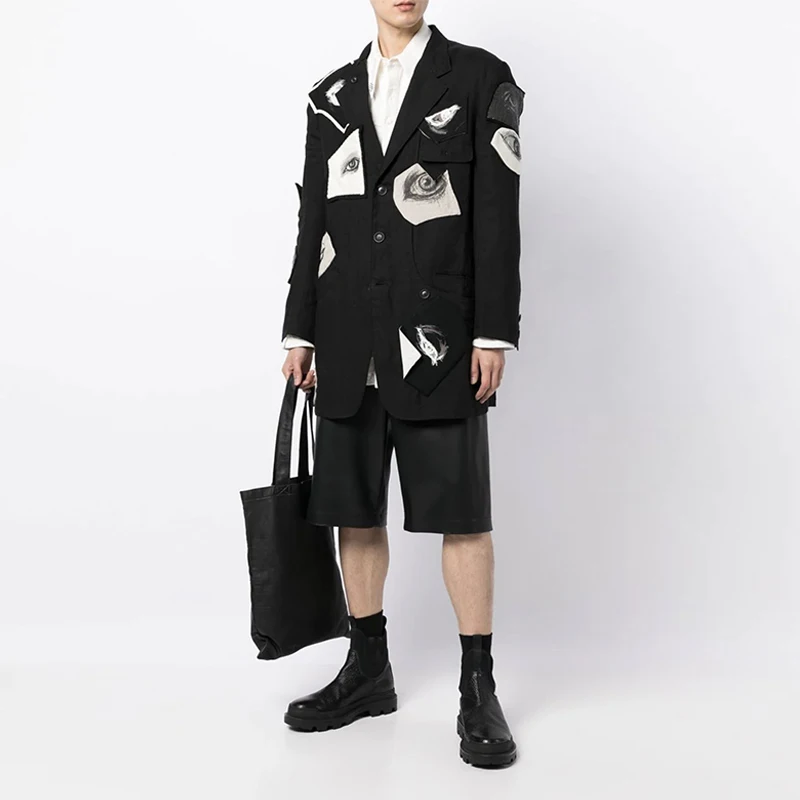YOJI OOAK original design patchwork eye and hand pattern jacket single breasted suit casual suit
YOJI OOAK original design patchwork eye and hand pattern jacket single breasted suit casual suit