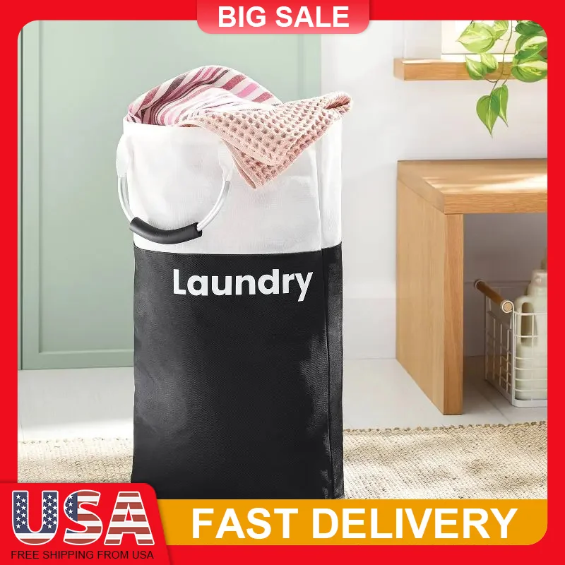 Black Laundry Hamper Collapsible Clothes Basket with Handles Foldable Storage Bin for Bedroom Bathroom Dorm Organization
Black Laundry Hamper Collapsible Clothes Basket with Handles Foldable Storage Bin for Bedroom Bathroom Dorm Organization