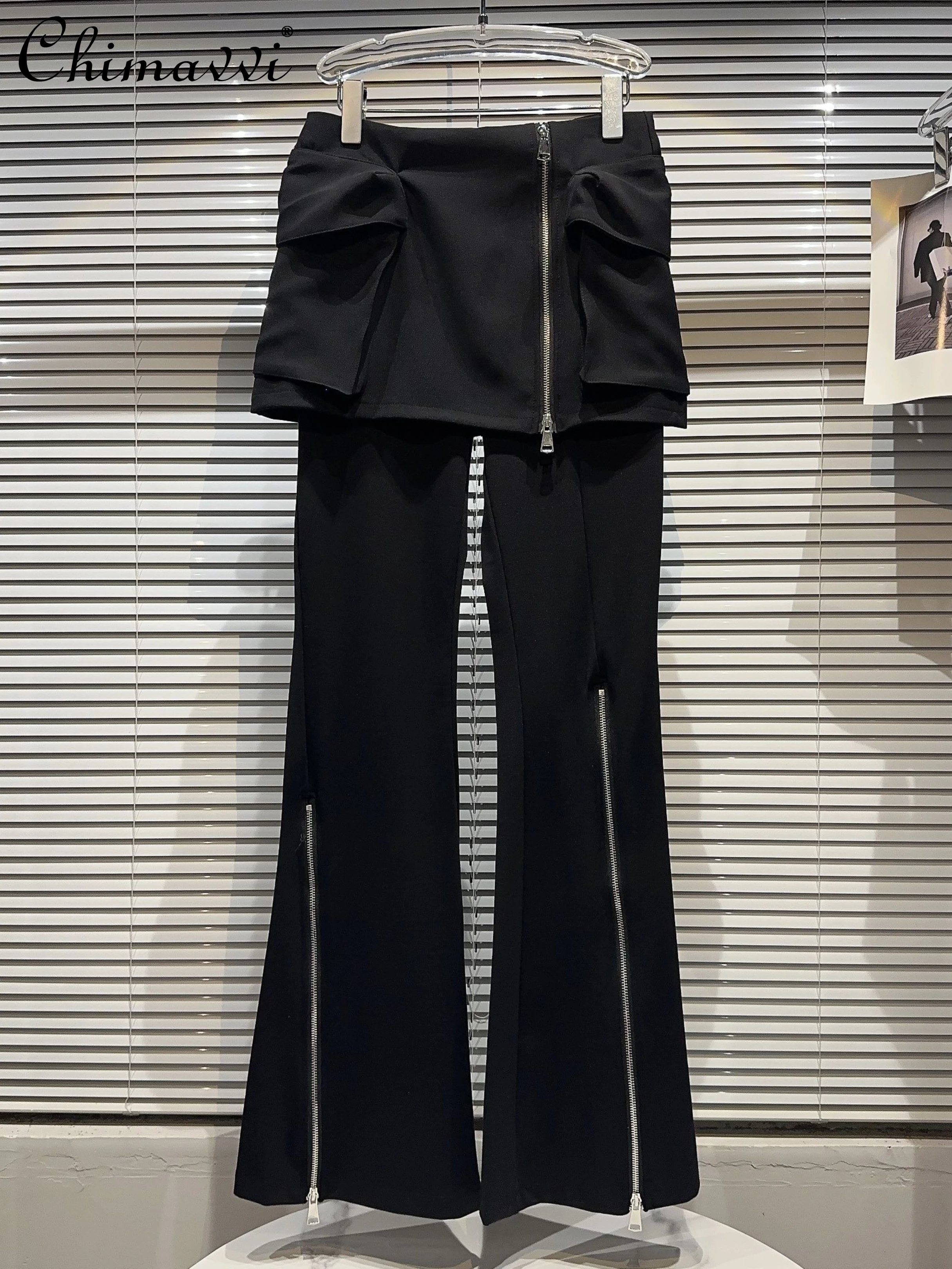 Women's Trousers 2023 Autumn Clothes New Fashion Zipper Side Pocket Hot Girl Culottes Stitching Fake Two-Piece Casual Pants
Women's Trousers 2023 Autumn Clothes New Fashion Zipper Side Pocket Hot Girl Culottes Stitching Fake Two-Piece Casual Pants