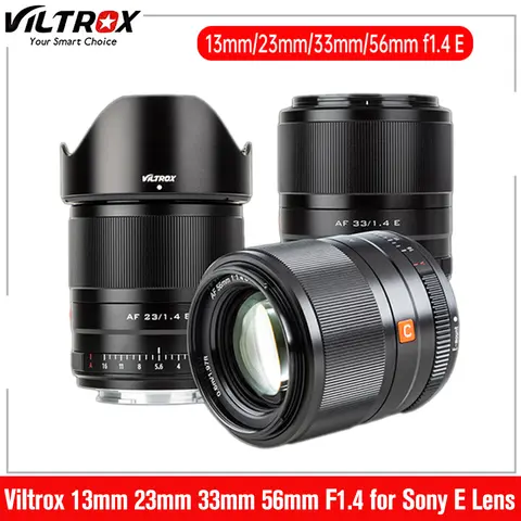 Viltrox 13 มม.23 มม.33 มม.56 มม.F1.4 สําหรับ Sony E เลนส์ Auto Focus ภาพมุมกว้าง APS-C Vlog เลนส์ Sony Mount เลนส์กล้อง a6400