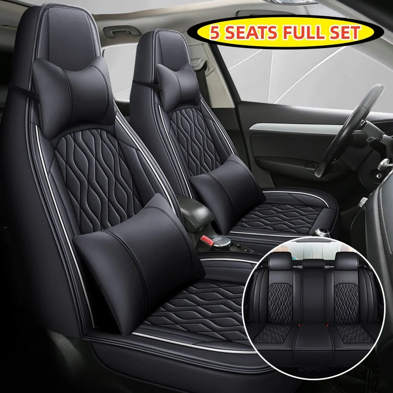 (Luxury Edition) the Car Has Five Seats, Equipped with 2 Comfortable Headrests and 2 Soft Lumbar Supports, and a Luxurious Full-Cover Nappa Leather Integrated Headrest Car Seat Cover That Is Universal, Breathable and Refreshing Without Being Stuffy, Comfo
(Luxury Edition) the Car Has Five Seats, Equipped with 2 Comfortable Headrests and 2 Soft Lumbar Supports, and a Luxurious Full-Cover Nappa Leather Integrated Headrest Car Seat Cover That Is Universal, Breathable and Refreshing Without Being Stuffy, Comfo