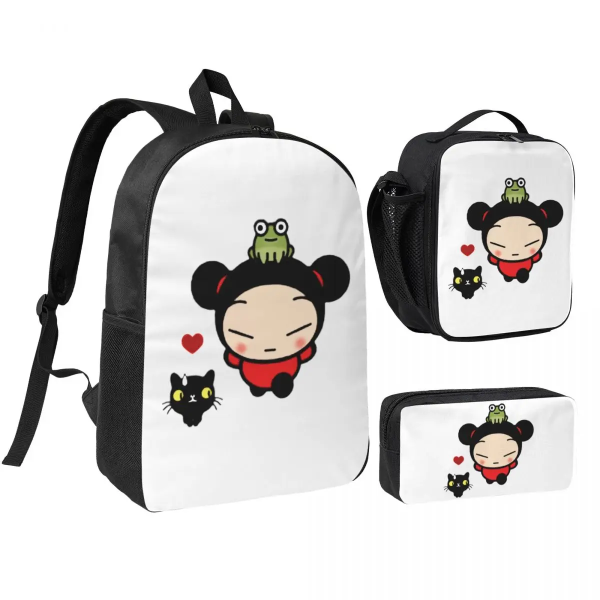 Cute Lovely Cartoon Pucca Backpack Student BookBag School Bag Shoulder Bags 3ps Insulated Lunch Bag Pencil Case
Cute Lovely Cartoon Pucca Backpack Student BookBag School Bag Shoulder Bags 3ps Insulated Lunch Bag Pencil Case