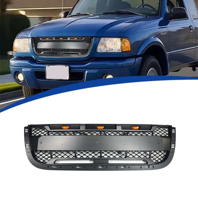 For Ford Ranger 2001-2003 Front Bumper Grill ABS Mesh Grille with Amber LED Lights Replacement Car Exterior Tuning Modification
For Ford Ranger 2001-2003 Front Bumper Grill ABS Mesh Grille with Amber LED Lights Replacement Car Exterior Tuning Modification