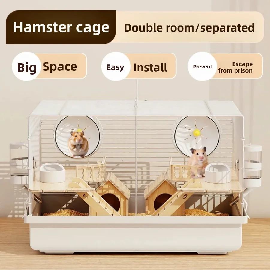 Hamster House Luxury Hamster Cage Split Cage Double Room Dating Cage Two Independent Space Base Hamster Accessories
Hamster House Luxury Hamster Cage Split Cage Double Room Dating Cage Two Independent Space Base Hamster Accessories