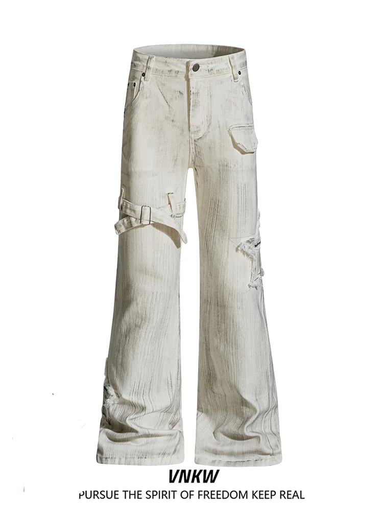 American High Street Embroidered Vibe Belted Micro Flare Denim Pants Men Women Washed Loose Wide Leg Subculture Long Trousers
American High Street Embroidered Vibe Belted Micro Flare Denim Pants Men Women Washed Loose Wide Leg Subculture Long Trousers
