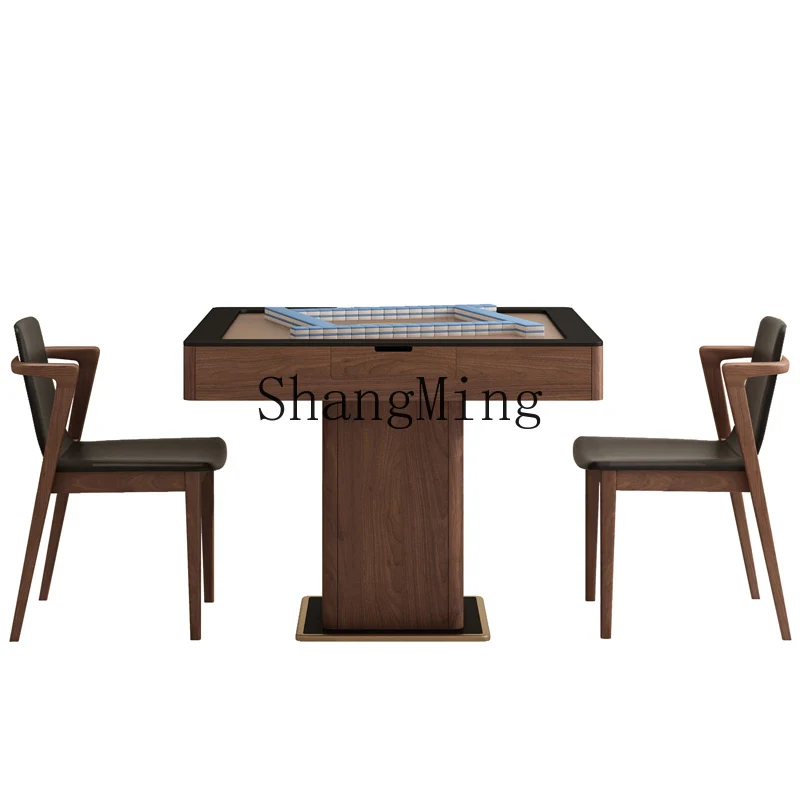 LXY new Chinese solid wood automatic electric with cover mute dual-purpose black walnut chess and card table
LXY new Chinese solid wood automatic electric with cover mute dual-purpose black walnut chess and card table