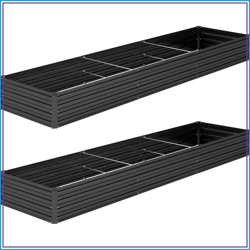 12x2x1FT Galvanized Raised Garden Bed Kit, Rectangle Metal Planter Box for Vegetables, Fruits, Herbs - Black, 2 Pack
12x2x1FT Galvanized Raised Garden Bed Kit, Rectangle Metal Planter Box for Vegetables, Fruits, Herbs - Black, 2 Pack