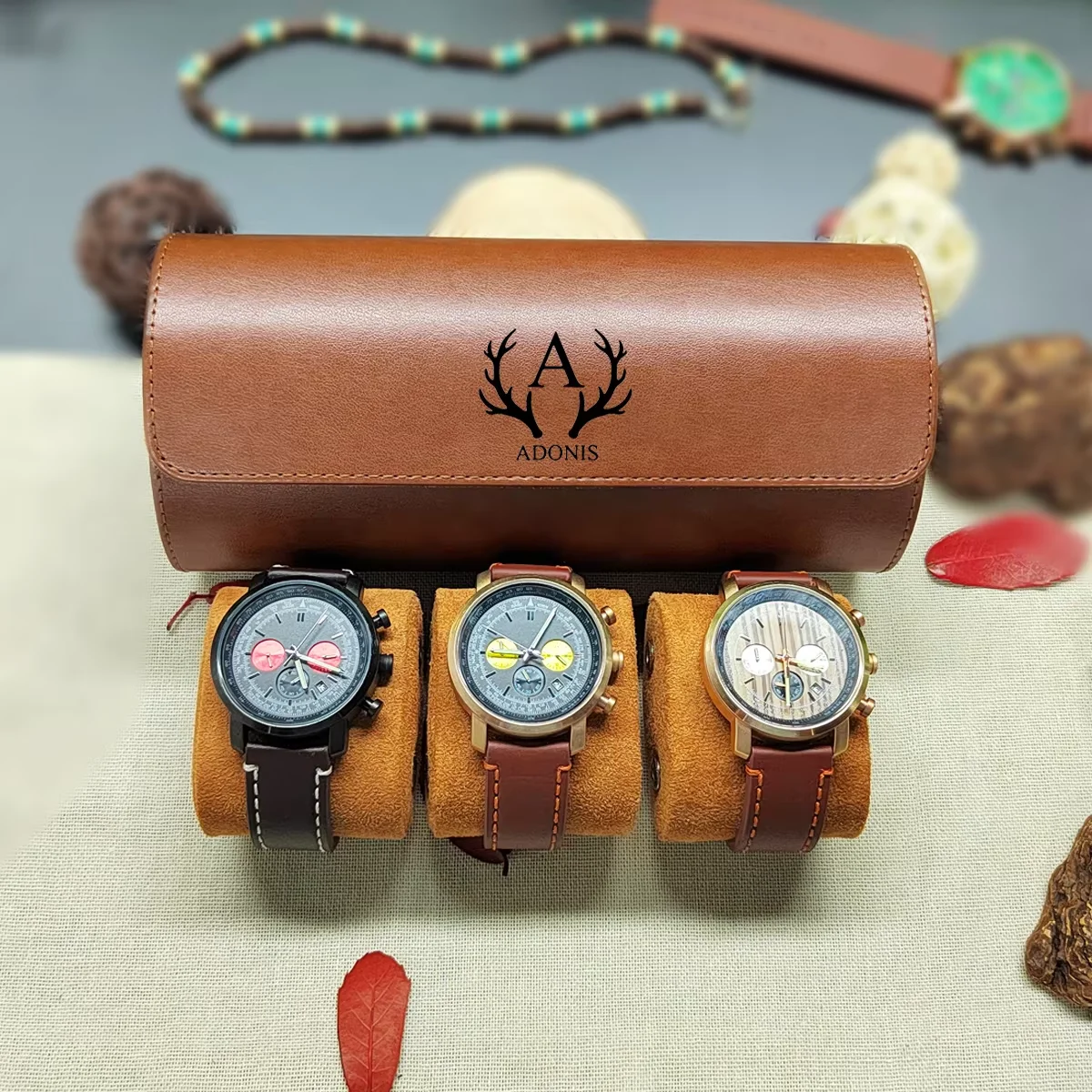 Watch Roll Travel Leather Case Brown Single Watch Gift Box with Pillow for Men Anniversary Birthday
Watch Roll Travel Leather Case Brown Single Watch Gift Box with Pillow for Men Anniversary Birthday