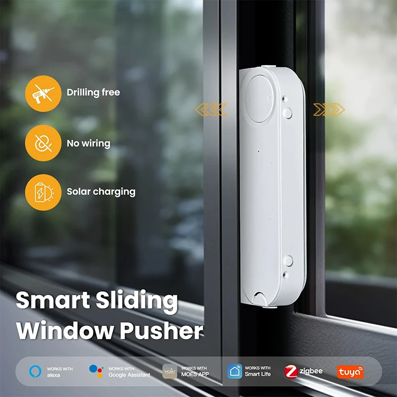 Tuya ZigBee Smart Sliding Window Pusher Solar Charging Remote Control Window Opener Closer with App Alexa Google Home Support
Tuya ZigBee Smart Sliding Window Pusher Solar Charging Remote Control Window Opener Closer with App Alexa Google Home Support