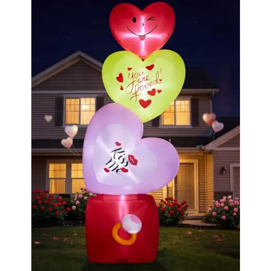 Outdoor wedding proposal decoration: 14FT inflatable hearts with ring box, PVC material, red color, LED-lit, weather-resistant
Outdoor wedding proposal decoration: 14FT inflatable hearts with ring box, PVC material, red color, LED-lit, weather-resistant