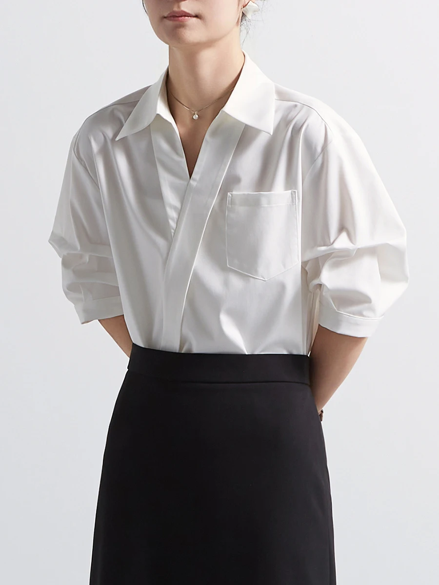 CHICBLISS Professional V-Neck Short Sleeve Shirt Women's Commute Style Slim Fit Top Summer New Arrival Elegant Fashion
CHICBLISS Professional V-Neck Short Sleeve Shirt Women's Commute Style Slim Fit Top Summer New Arrival Elegant Fashion