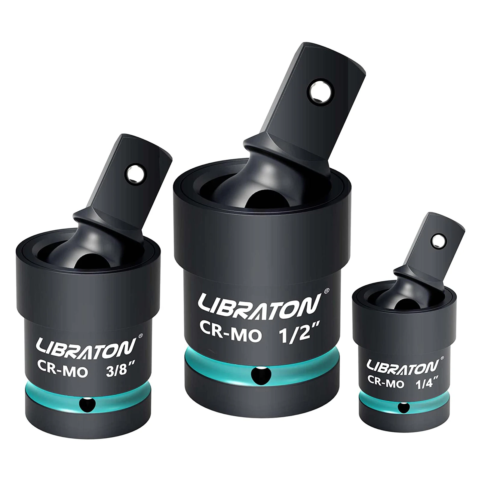 Libraton Swivel Socket Set Impact Swivel Socket Set, Wobble Socket Impact Grade Universal Joint 1/4" 3/8" 1/2" Drive Cr-Mo Steel
Libraton Swivel Socket Set Impact Swivel Socket Set, Wobble Socket Impact Grade Universal Joint 1/4" 3/8" 1/2" Drive Cr-Mo Steel
