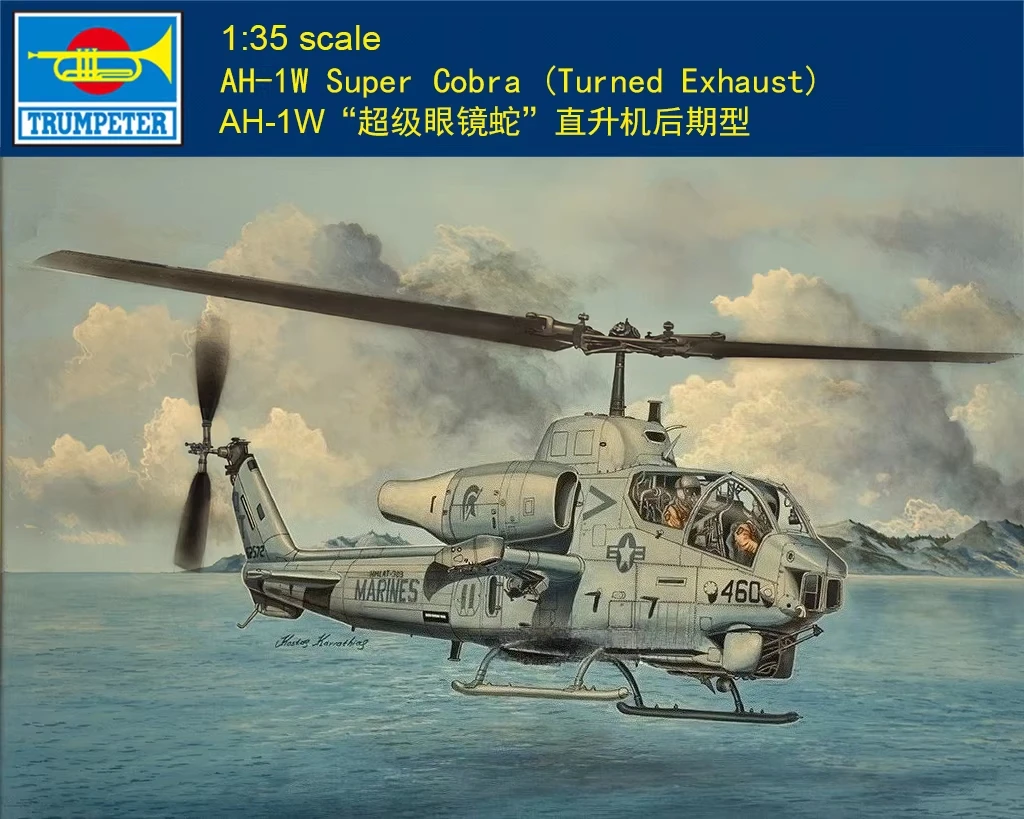 Trumpeter Plastic Assembled Aircraft Model Kit 05117 AH-1W "Super Cobra" helicopter later version (Turned Exhaust) 1/35
Trumpeter Plastic Assembled Aircraft Model Kit 05117 AH-1W "Super Cobra" helicopter later version (Turned Exhaust) 1/35