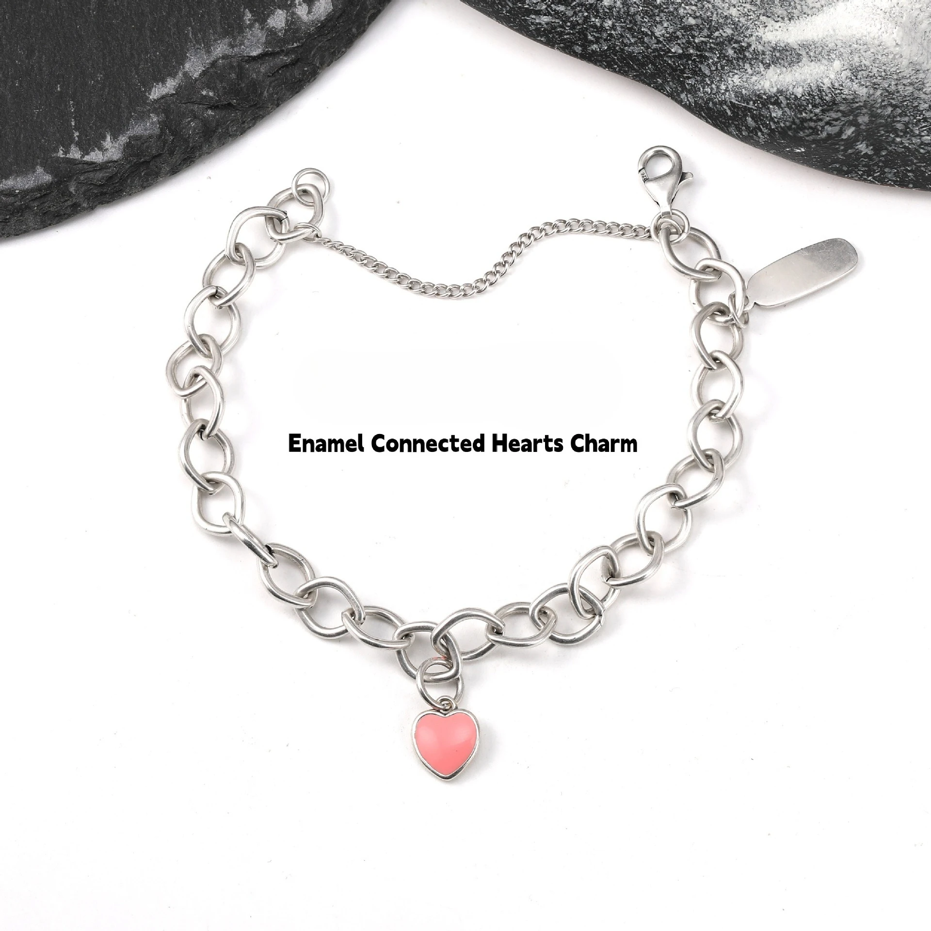S925 Silver Solid Pink Enamel Heart Charm Oval Link Bracelet, Sweet Minimalist High Sense Fashion Jewelry 2026
S925 Silver Solid Pink Enamel Heart Charm Oval Link Bracelet, Sweet Minimalist High Sense Fashion Jewelry 2026