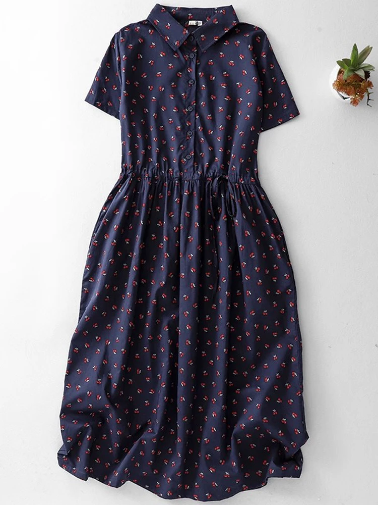 Elegant Fashion Floral Print Women Shirt Dress 2025 New Summer Casual Loose Turn Down Collar Drawstring Female Midi Dresses
Elegant Fashion Floral Print Women Shirt Dress 2025 New Summer Casual Loose Turn Down Collar Drawstring Female Midi Dresses