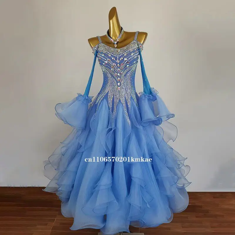 Teenagers Viennese Waltz Tango Long Sleeves AB Stones Dress Luxury Custom Adult Women Ballroom Perform Attire
Teenagers Viennese Waltz Tango Long Sleeves AB Stones Dress Luxury Custom Adult Women Ballroom Perform Attire
