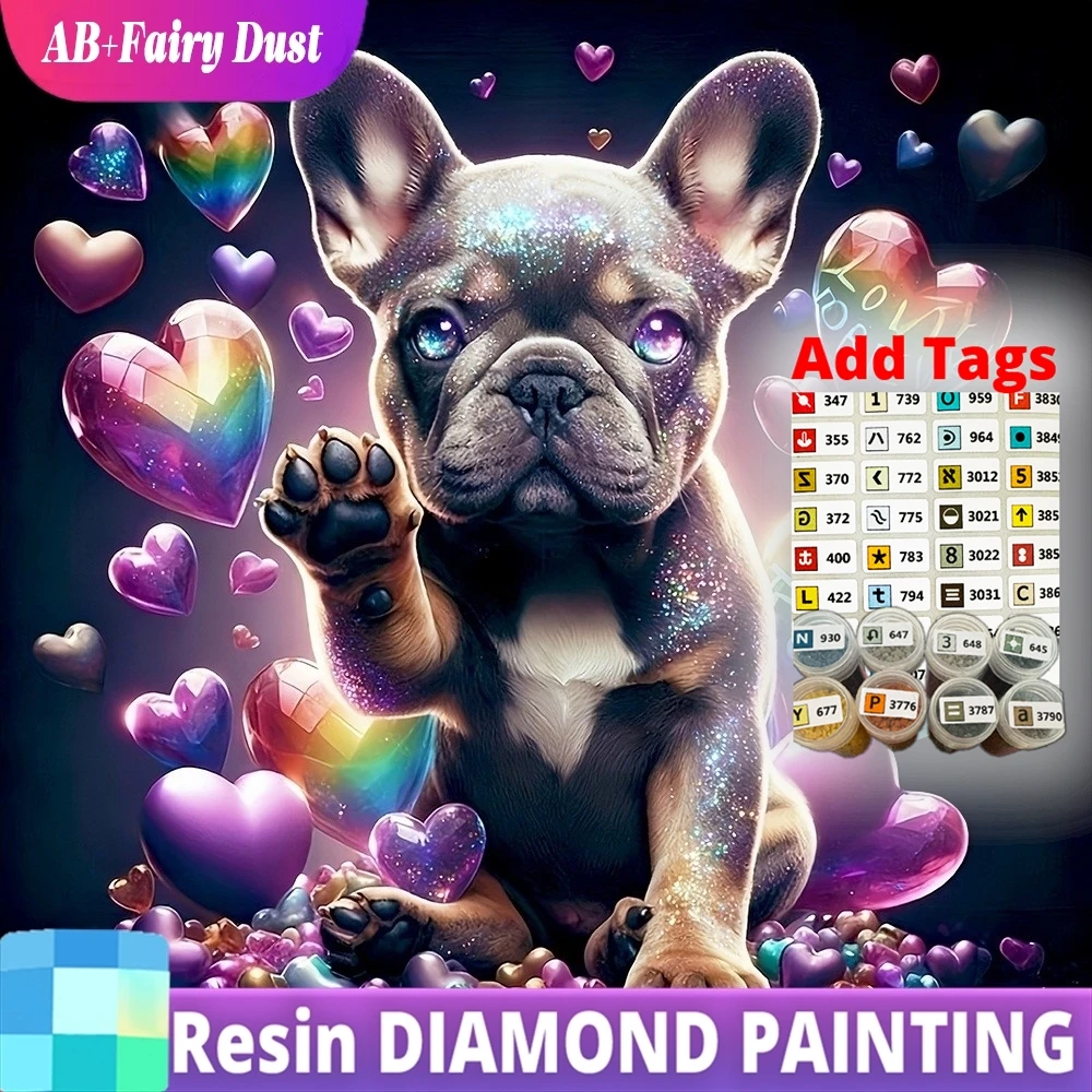 Resin Fairy Dust AB DIY Diamond Painting Dog Heart Full Drill Embroidery Animal Mosaic Puppy Creative Leisure Wall Decorations L
Resin Fairy Dust AB DIY Diamond Painting Dog Heart Full Drill Embroidery Animal Mosaic Puppy Creative Leisure Wall Decorations L